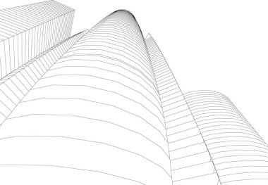 Soyut mimari duvar kağıdı, mimari sanat, geometrik illüstrasyon, üç boyutlu soyut illüstrasyon