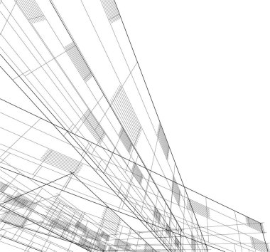 Soyut mimari duvar kağıdı, mimari sanat, geometrik illüstrasyon, üç boyutlu soyut illüstrasyon