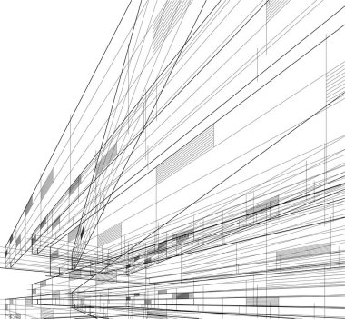 Soyut mimari duvar kağıdı, mimari sanat, geometrik illüstrasyon, üç boyutlu soyut illüstrasyon