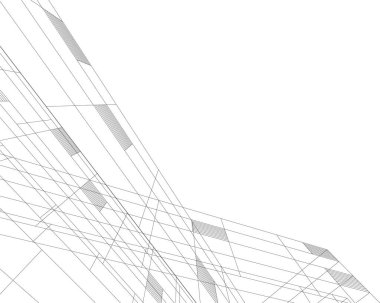Soyut mimari duvar kağıdı, mimari sanat, geometrik illüstrasyon, üç boyutlu soyut illüstrasyon