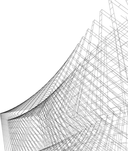 建筑墙纸 建筑艺术 几何图解 3D抽象图解 — 图库矢量图片