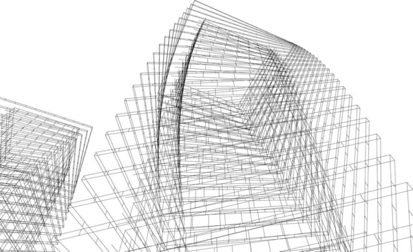 Abstrakt Arkitektonisk Tapet Arkitektonisk Konst Geometrisk Illustration Abstrakt Illustration — Stock vektor