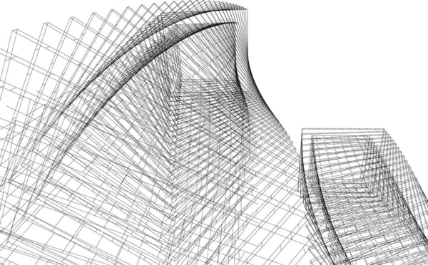 Absztrakt Építészeti Tapéta Építészeti Művészet Geometriai Illusztráció Absztrakt Illusztráció — Stock Vector