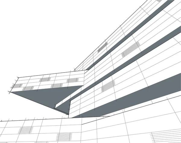 Fondo Pantalla Arquitectónico Abstracto Arte Arquitectónico Ilustración Geométrica Ilustración Abstracta — Vector de stock