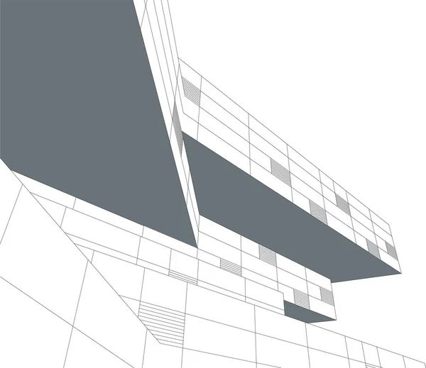 Papier Peint Architectural Abstrait Art Architectural Illustration Géométrique Illustration Abstraite — Image vectorielle