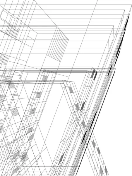 建筑墙纸 建筑艺术 几何图解 3D抽象图解 — 图库矢量图片