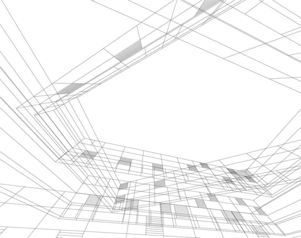 建筑墙纸 建筑艺术 几何图解 3D抽象图解 — 图库矢量图片