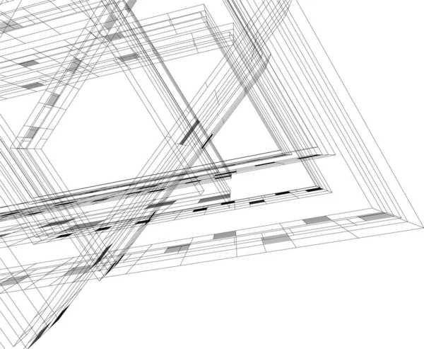 Abstraktní Architektonické Tapety Architektonické Umění Geometrické Ilustrace Abstraktní Ilustrace — Stockový vektor