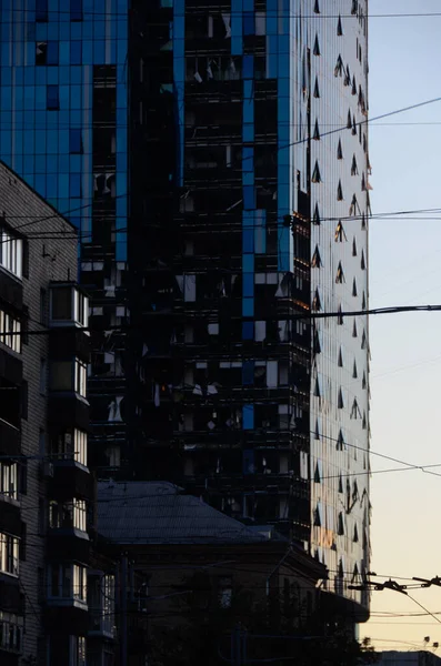 Oorlog Oekraïne Gevolgen Van Een Russische Raketaanval Vernietiging Schade Het — Stockfoto