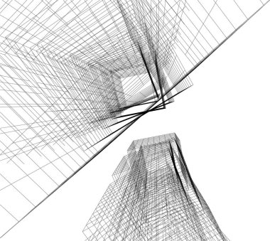 soyut mimari duvar kağıdı gökdelen tasarımı, dijital konsept arkaplan