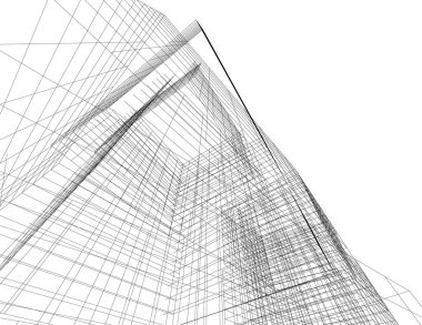 soyut mimari duvar kağıdı gökdelen tasarımı, dijital konsept arkaplan