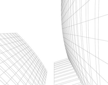 soyut mimari duvar kağıdı gökdelen tasarımı, dijital konsept arkaplan