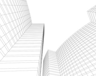 soyut mimari duvar kağıdı gökdelen tasarımı, dijital konsept arkaplan