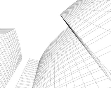 soyut mimari duvar kağıdı gökdelen tasarımı, dijital konsept arkaplan