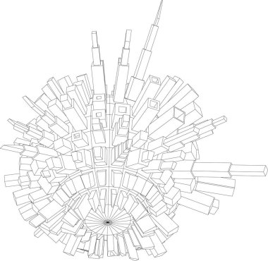 soyut mimari duvar kağıdı tasarımı, dijital konsept arkaplan 