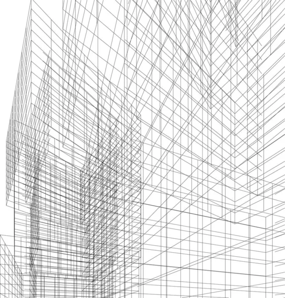 Abstrakte Architektonische Tapete Wolkenkratzer Design Digitales Konzept Hintergrund — Stockvektor