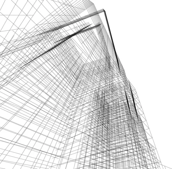 Abstrakcyjny Projekt Tapety Architektonicznej Drapacz Chmur Cyfrowe Tło Koncepcyjne — Wektor stockowy