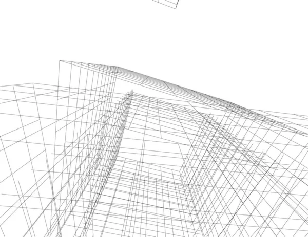 Абстрактный Архитектурный Дизайн Обоев Небоскреба Цифровой Концепт Фон — стоковый вектор