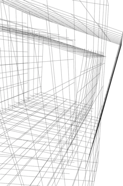 Abstraite Conception Gratte Ciel Papier Peint Architectural Fond Concept Numérique — Image vectorielle