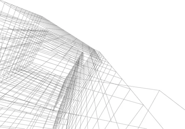 Абстрактный Архитектурный Дизайн Обоев Небоскреба Цифровой Концепт Фон — стоковый вектор