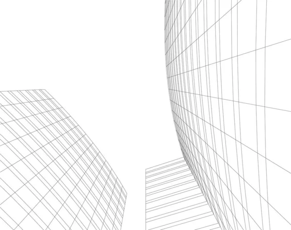 建筑墙纸摩天大楼设计 数字概念背景 — 图库矢量图片