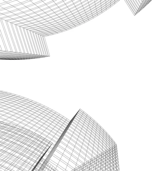 Abstrakte Architektonische Tapete Wolkenkratzer Design Digitales Konzept Hintergrund — Stockvektor