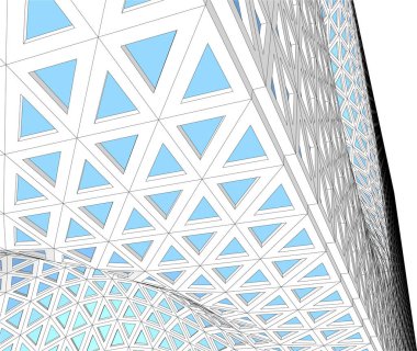  Gelecek perspektifi, soyut mimari duvar kağıdı tasarımı, dijital konsept arkaplan