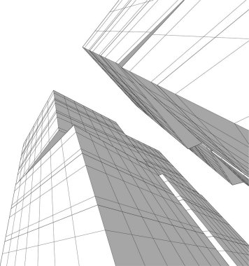 soyut mimari duvar kağıdı gökdelen tasarımı, dijital konsept arkaplan