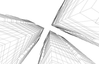 soyut mimari duvar kağıdı gökdelen tasarımı, dijital konsept arkaplan