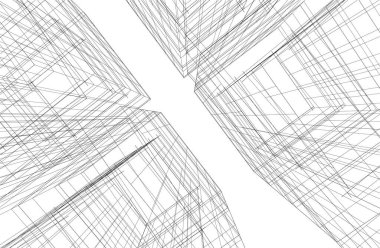 soyut mimari duvar kağıdı gökdelen tasarımı, dijital konsept arkaplan