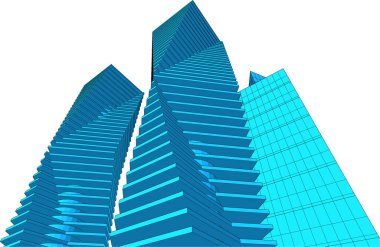 soyut mimari duvar kağıdı gökdelen tasarımı, dijital konsept arkaplan