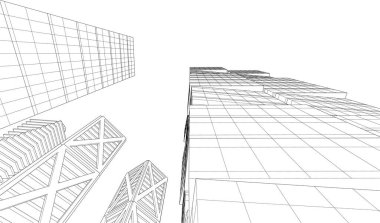 soyut mimari duvar kağıdı gökdelen tasarımı, dijital konsept arkaplan