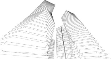 soyut mimari duvar kağıdı gökdelen tasarımı, dijital konsept arkaplan