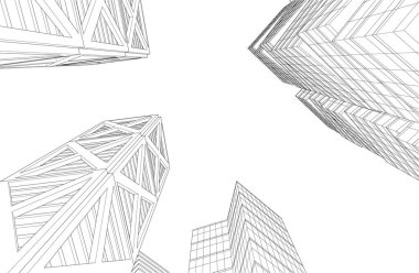 soyut mimari duvar kağıdı gökdelen tasarımı, dijital konsept arkaplan