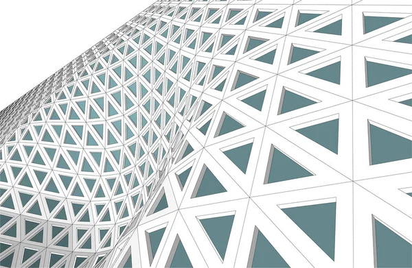 Φουτουριστική Προοπτική Αφηρημένη Αρχιτεκτονική Ταπετσαρία Σχεδιασμό Ψηφιακή Έννοια Φόντο — Διανυσματικό Αρχείο