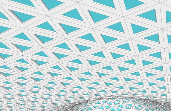 Futuristische Perspektive Abstraktes Architektonisches Tapetendesign Digitaler Konzepthintergrund — Stockvektor
