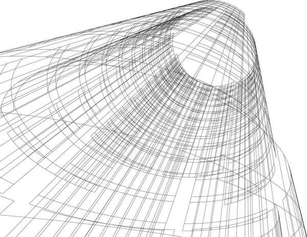 Abstrakte Architektonische Tapete Wolkenkratzer Design Digitales Konzept Hintergrund — Stockvektor