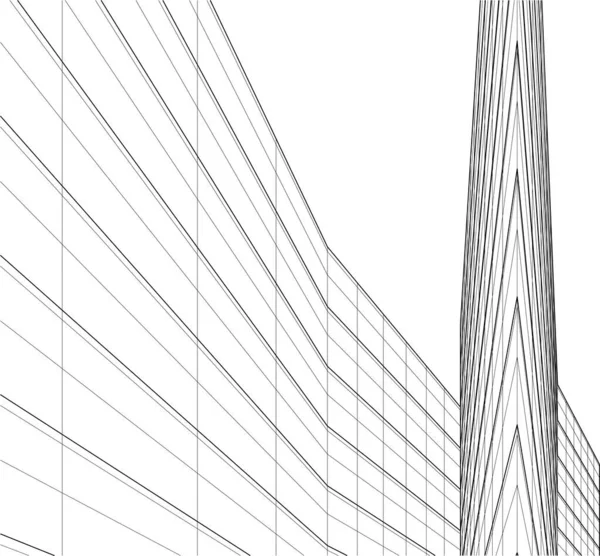 Abstrakte Architektonische Tapete Wolkenkratzer Design Digitales Konzept Hintergrund — Stockvektor