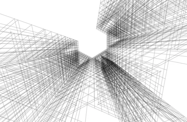 建筑墙纸摩天大楼设计 数字概念背景 — 图库矢量图片