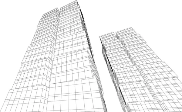 Αφηρημένη Αρχιτεκτονική Ταπετσαρία Σχεδιασμός Ουρανοξύστη Ψηφιακή Έννοια Φόντο — Διανυσματικό Αρχείο