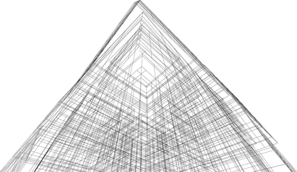 建筑墙纸摩天大楼设计 数字概念背景 — 图库矢量图片