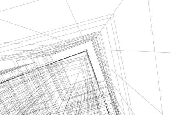 Abstraktní Architektonické Tapety Mrakodrap Design Digitální Koncept Pozadí — Stockový vektor