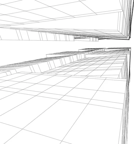Абстрактный Архитектурный Дизайн Обоев Небоскреба Цифровой Концепт Фон — стоковый вектор