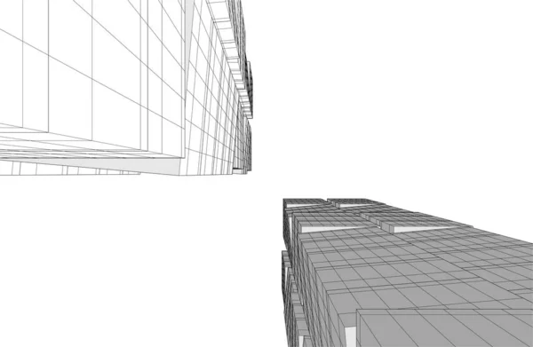 建筑墙纸摩天大楼设计 数字概念背景 — 图库矢量图片