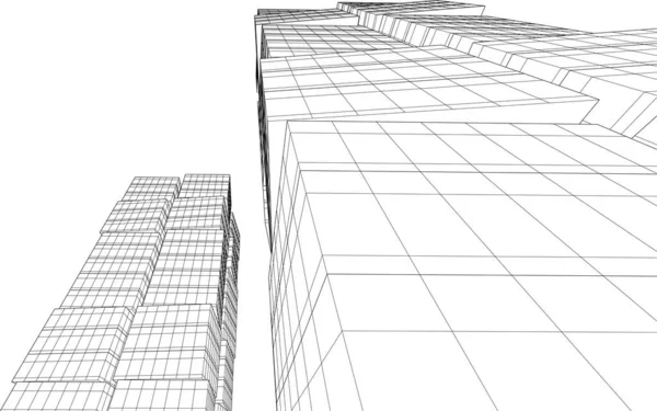 Абстрактный Архитектурный Дизайн Обоев Небоскреба Цифровой Концепт Фон — стоковый вектор
