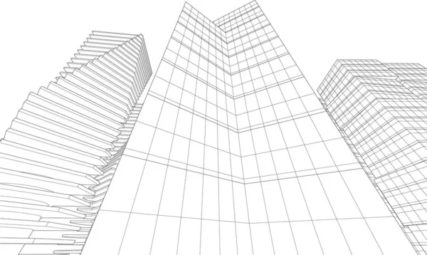 Абстрактный Архитектурный Дизайн Обоев Небоскреба Цифровой Концепт Фон — стоковый вектор