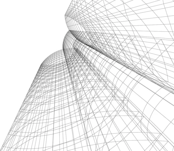 建筑墙纸摩天大楼设计 数字概念背景 — 图库矢量图片