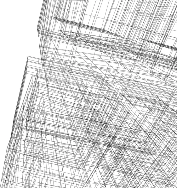 Abstrakcyjny Projekt Tapety Architektonicznej Drapacz Chmur Cyfrowe Tło Koncepcyjne — Wektor stockowy