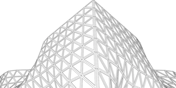 Futuristická Perspektiva Abstraktní Architektonický Design Tapet Digitální Koncept Pozadí — Stockový vektor