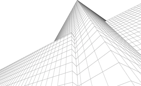 Arquitectura Moderna Edificio Vector Ilustración — Vector de stock